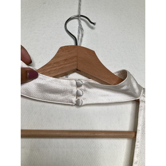 PAIGE Women's Cateline Silk Choker Blouse Short Sleeve Top White Size Medium NWT - Picture 6 of 12